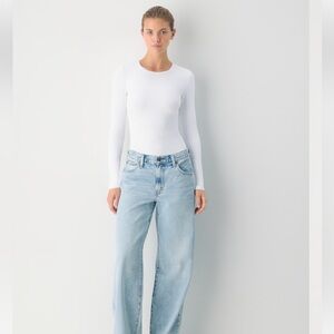 Babaton White Long Sleeve Bodysuit